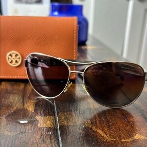 Tory Burch Silver Aviator Sunglasses